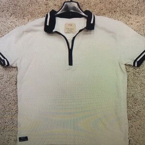 Classic White Polo Shirt with Black Accents